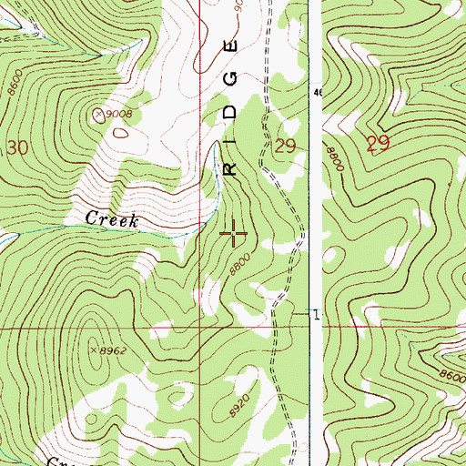 Topographic Map of Middle Ridge, WY