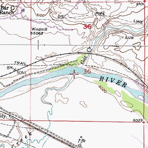 Topographic Map of Muddy Creek, WY