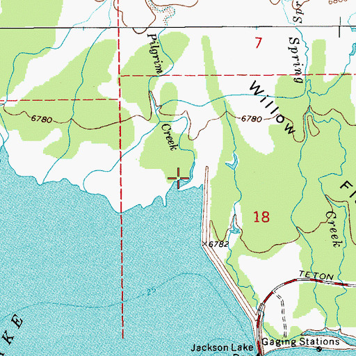 Topographic Map of Pilgrim Creek, WY