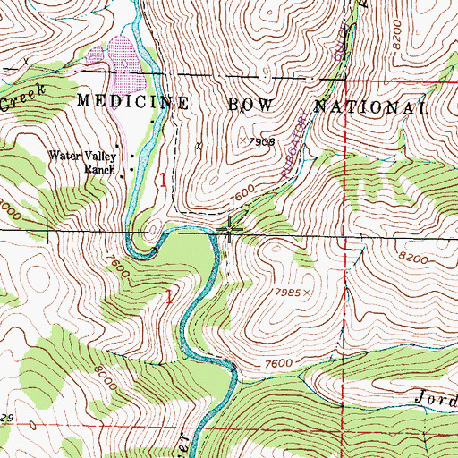 Topographic Map of Purgatory Gulch, WY