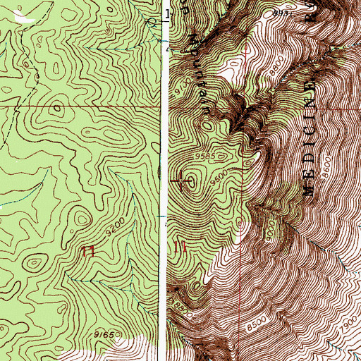 Topographic Map of Sheep Mountain, WY