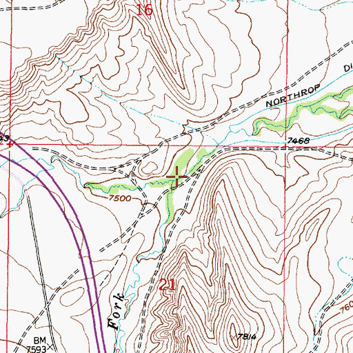 Topographic Map of South Fork Cooper Creek, WY