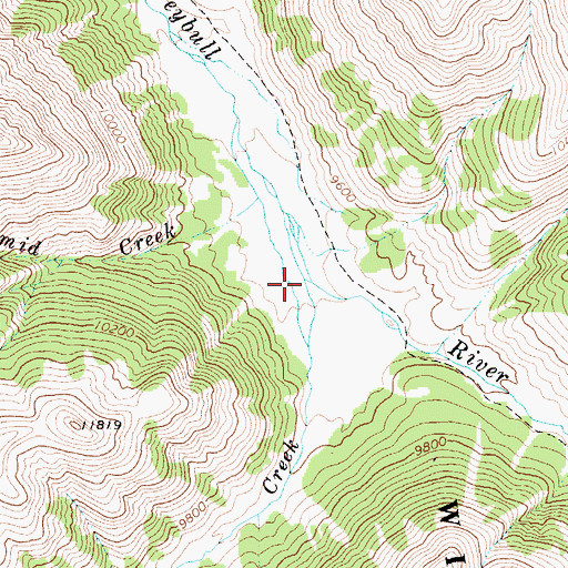 Topographic Map of Steer Creek, WY