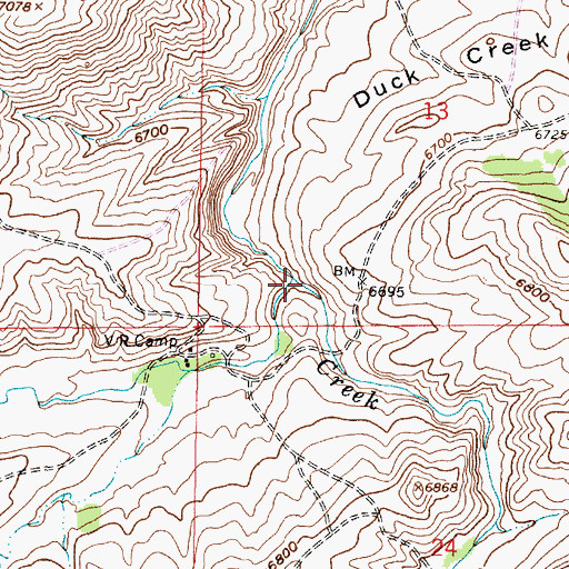 Topographic Map of West Fork Deer Creek, WY