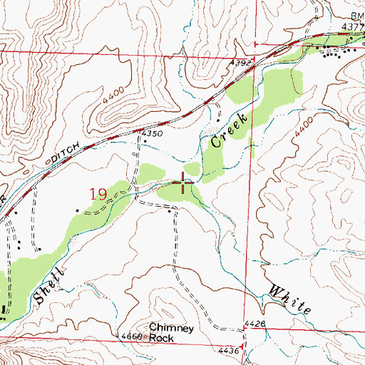 Topographic Map of White Creek, WY