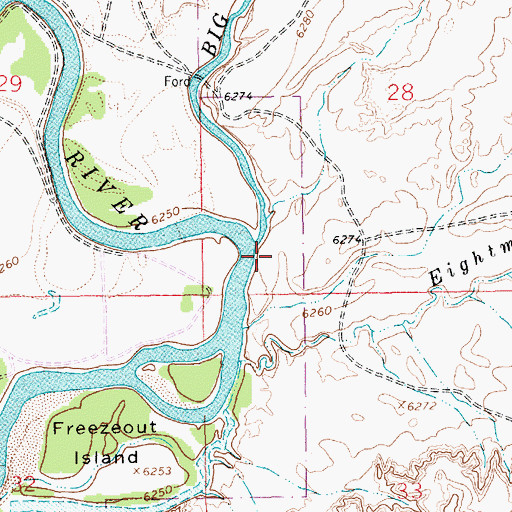 Topographic Map of Big Sandy River, WY