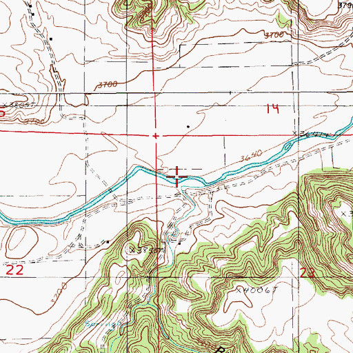 Topographic Map of Bitter Creek, WY