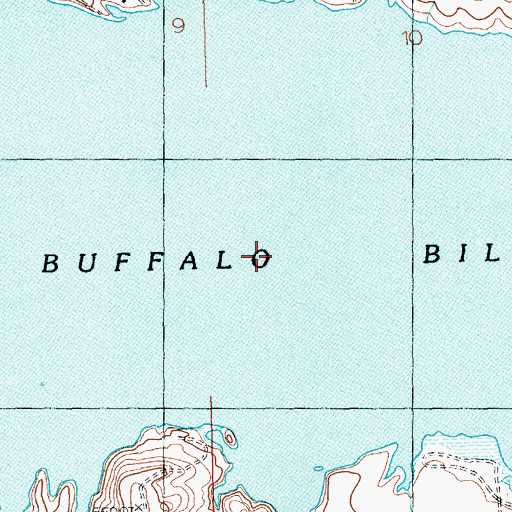 Topographic Map of Buffalo Bill Reservoir, WY