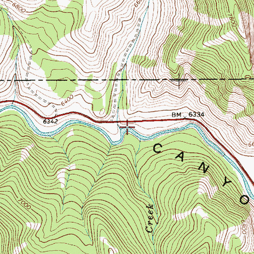 Topographic Map of Bull Creek, WY