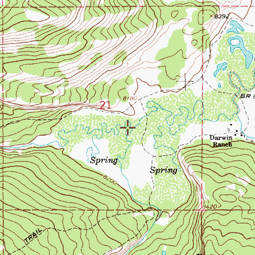 Topographic Map of Clear Creek, WY