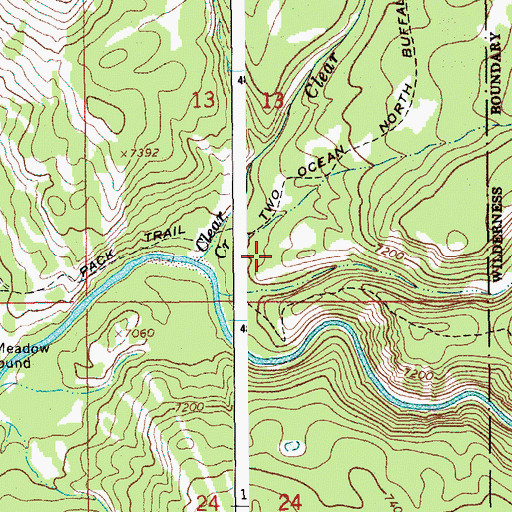 Topographic Map of Clear Creek, WY