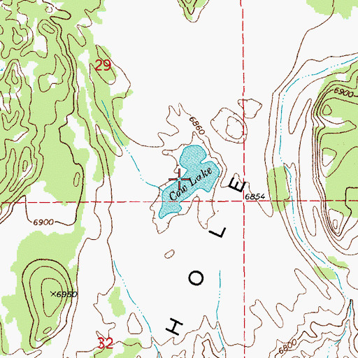 Topographic Map of Cow Lake, WY