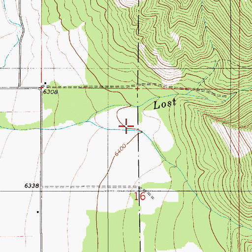 Topographic Map of Dry Creek, WY