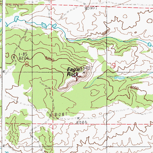 Topographic Map of Eagle Rock, WY