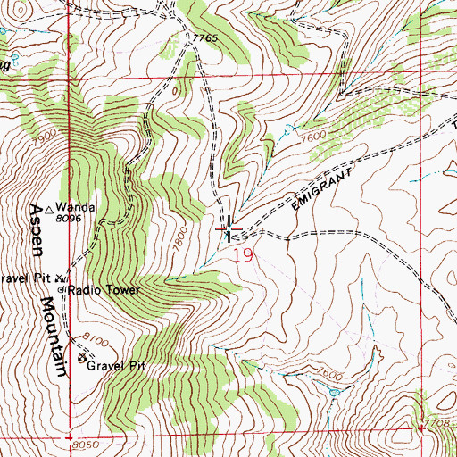 Topographic Map of Emigrant Trail, WY