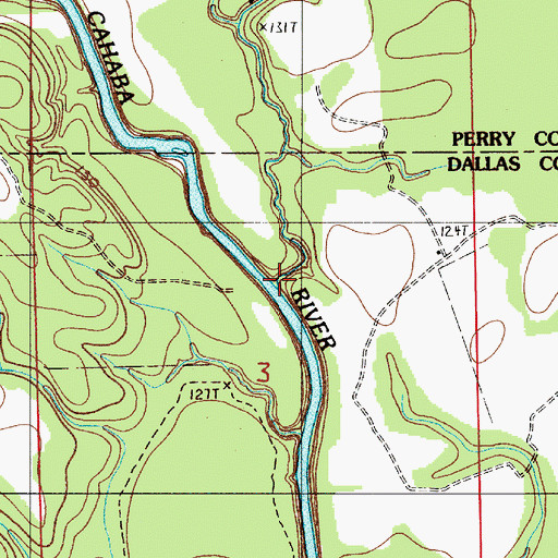 Topographic Map of Possum Creek, AL