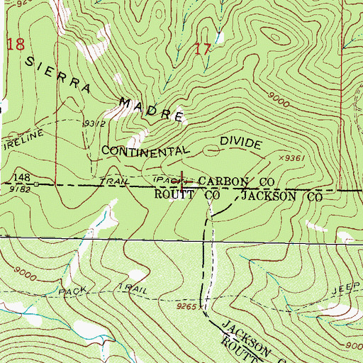 Topographic Map of Fireline Trail, WY