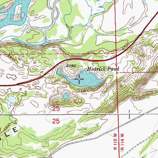 Topographic Map of Hedrick Pond, WY