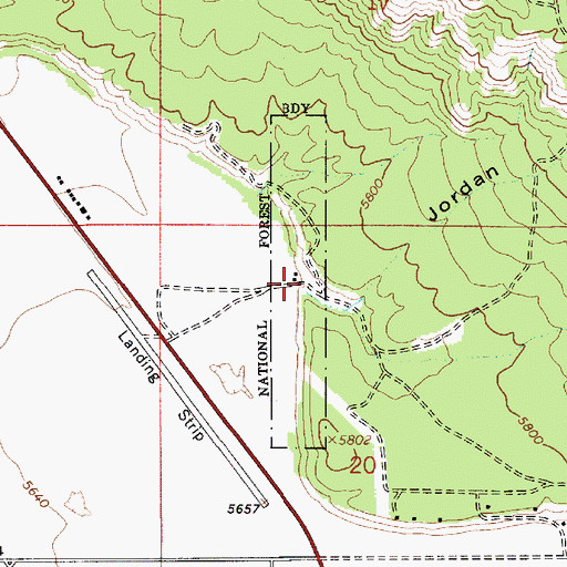 Topographic Map of Jordan Canyon, WY