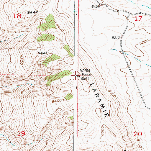 Topographic Map of Laramie Mountains, WY