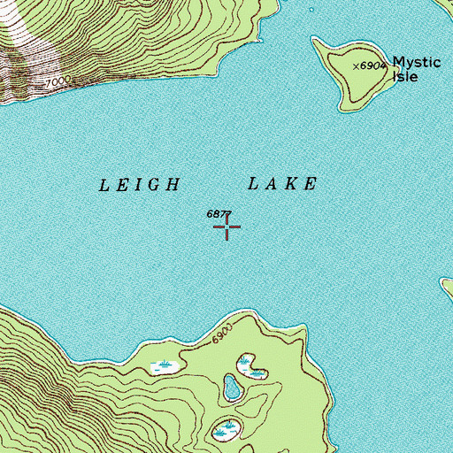Topographic Map of Leigh Lake, WY