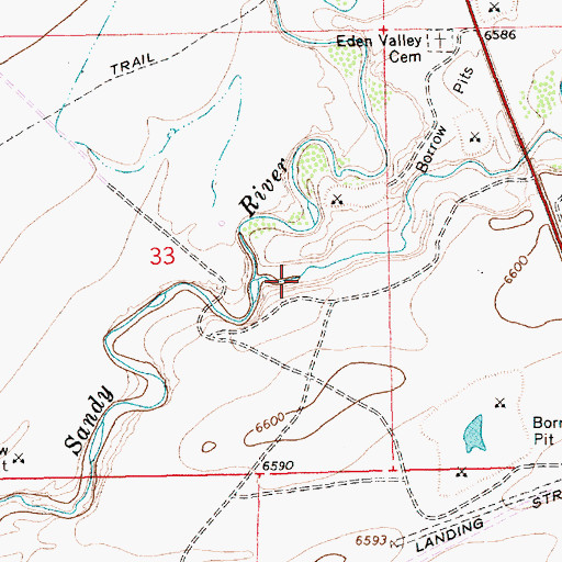 Topographic Map of Little Sandy Creek, WY