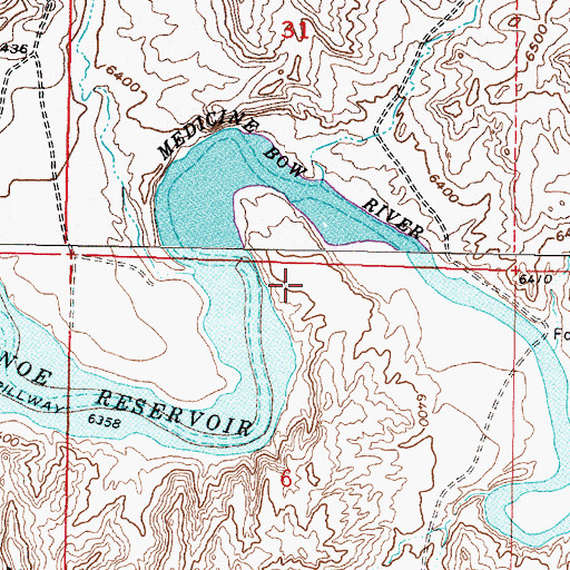 Topographic Map of Medicine Bow River, WY