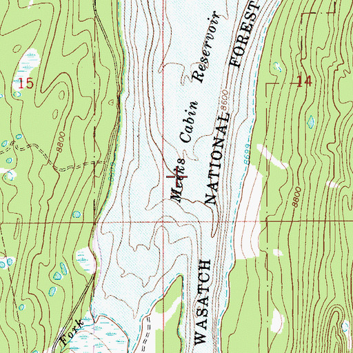Topographic Map of Meeks Cabin Reservoir, WY
