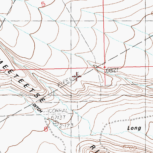 Topographic Map of Meeteetse Rim, WY