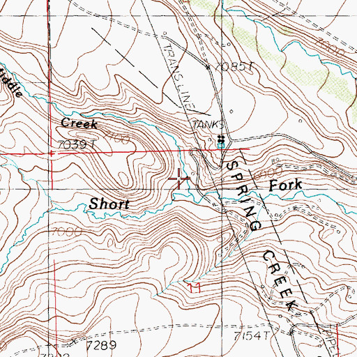 Topographic Map of Middle Creek, WY