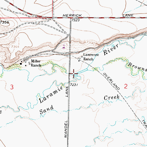 Topographic Map of Mill Creek, WY