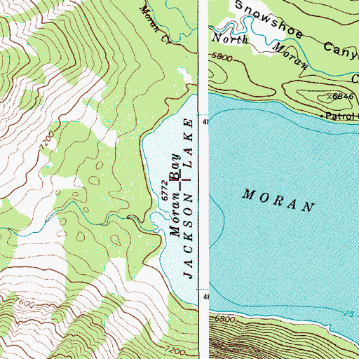 Topographic Map of Moran Lake, WY