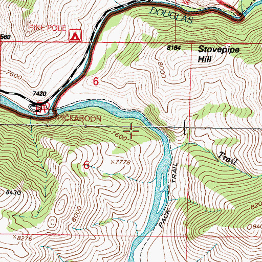 Topographic Map of North Gate Canyon, WY