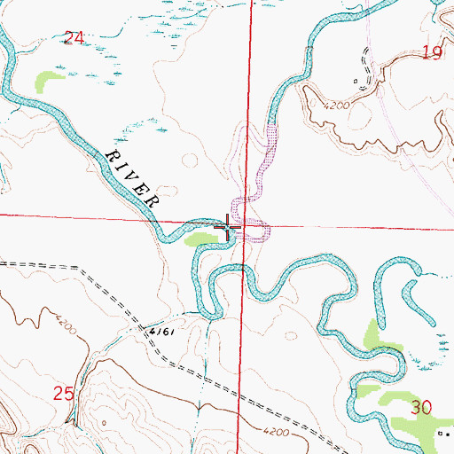 Topographic Map of Paint Rock Creek, WY