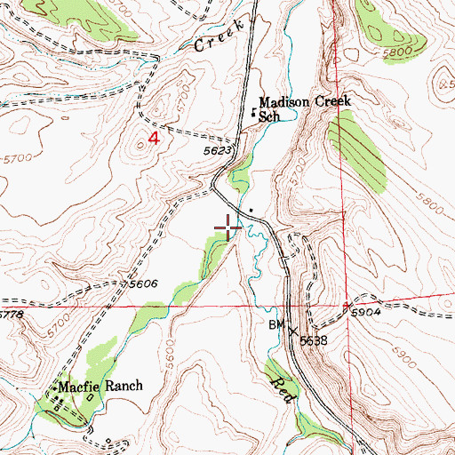 Topographic Map of Red Canyon Creek, WY