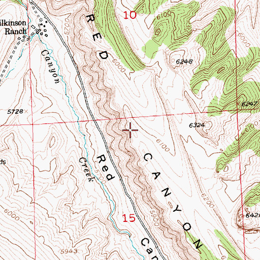 Topographic Map of Red Canyon Rim, WY