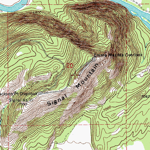 Topographic Map of Signal Mountain, WY