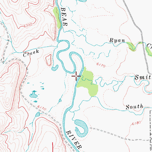 Topographic Map of Smiths Fork, WY