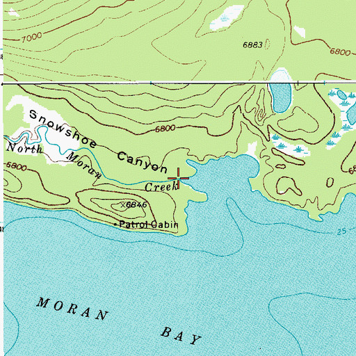 Topographic Map of Snowshoe Canyon, WY