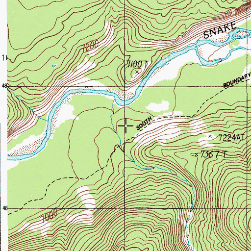 Topographic Map of South Boundary Trail, WY