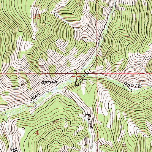 Topographic Map of South Coantag Creek, WY
