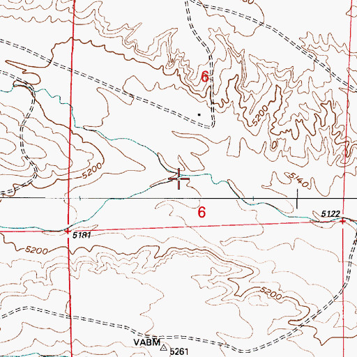 Topographic Map of South Fish Creek, WY