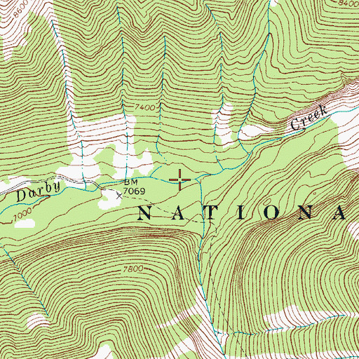 Topographic Map of South Fork Darby Creek, WY