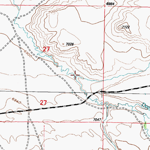 Topographic Map of South Fork Lake Creek, WY