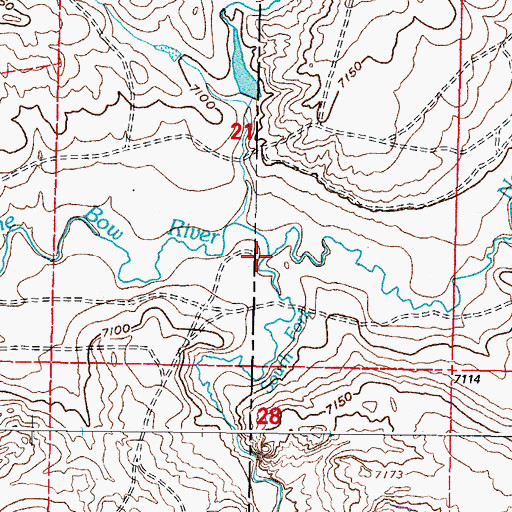 Topographic Map of South Fork Little Medicine Bow River, WY