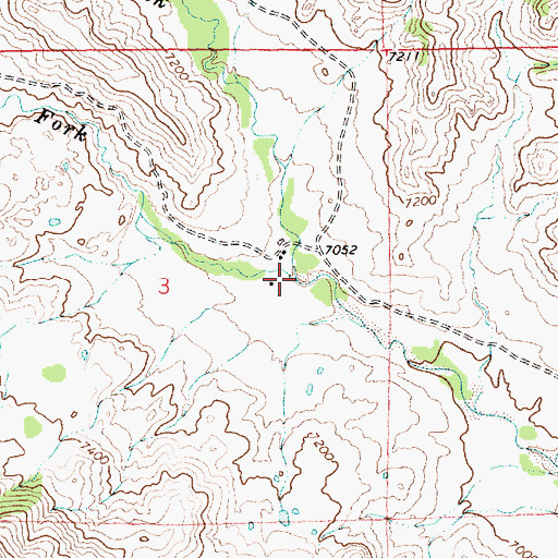 Topographic Map of South Fork North Fork Owl Creek, WY