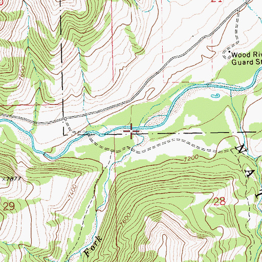 Topographic Map of South Fork Wood River, WY
