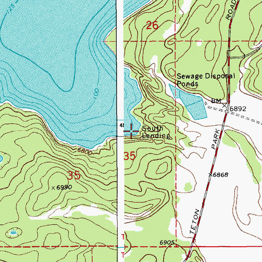 Topographic Map of South Landing, WY