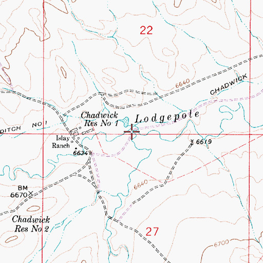 Topographic Map of South Lodgepole Creek, WY
