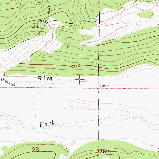 Topographic Map of South Rim, WY